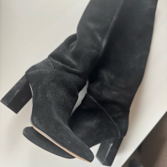 Banana Republic Tall Suede Black Knee-High Women's Boots Slouchy Style 7.5 - Picture 15 of 16